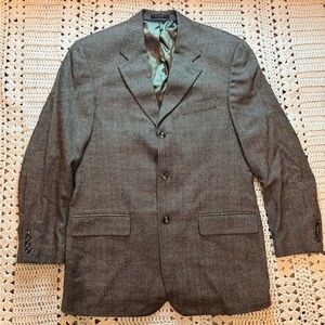 Robert Villini Collezione 100% Lambswool Brown Tweed Sport Coat/Blazer Sz 40 Reg